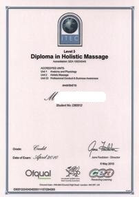 Holistic Massage- ITEC (UK) qualification of Maya Wang